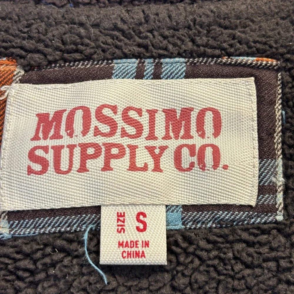 Mossimo Y2K Sherpa Lined Hooded Flannel Jacket Men Size S Streetwear Cabin READ